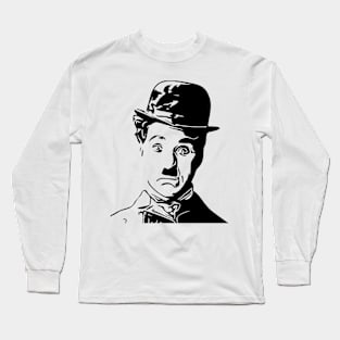 Charlie Chaplin Stencil Artwork Long Sleeve T-Shirt